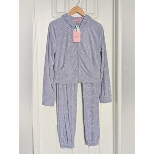 NWT Juicy Couture Women's (XL) 2-Piece Terry Cloth Tracksuit w/Rhinestone Logos